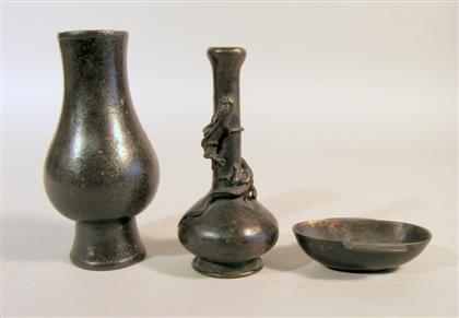 Two Chinese bronze vases and bronze