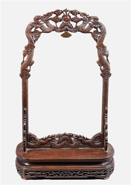 Chinese carved wood openwrok stand 304996