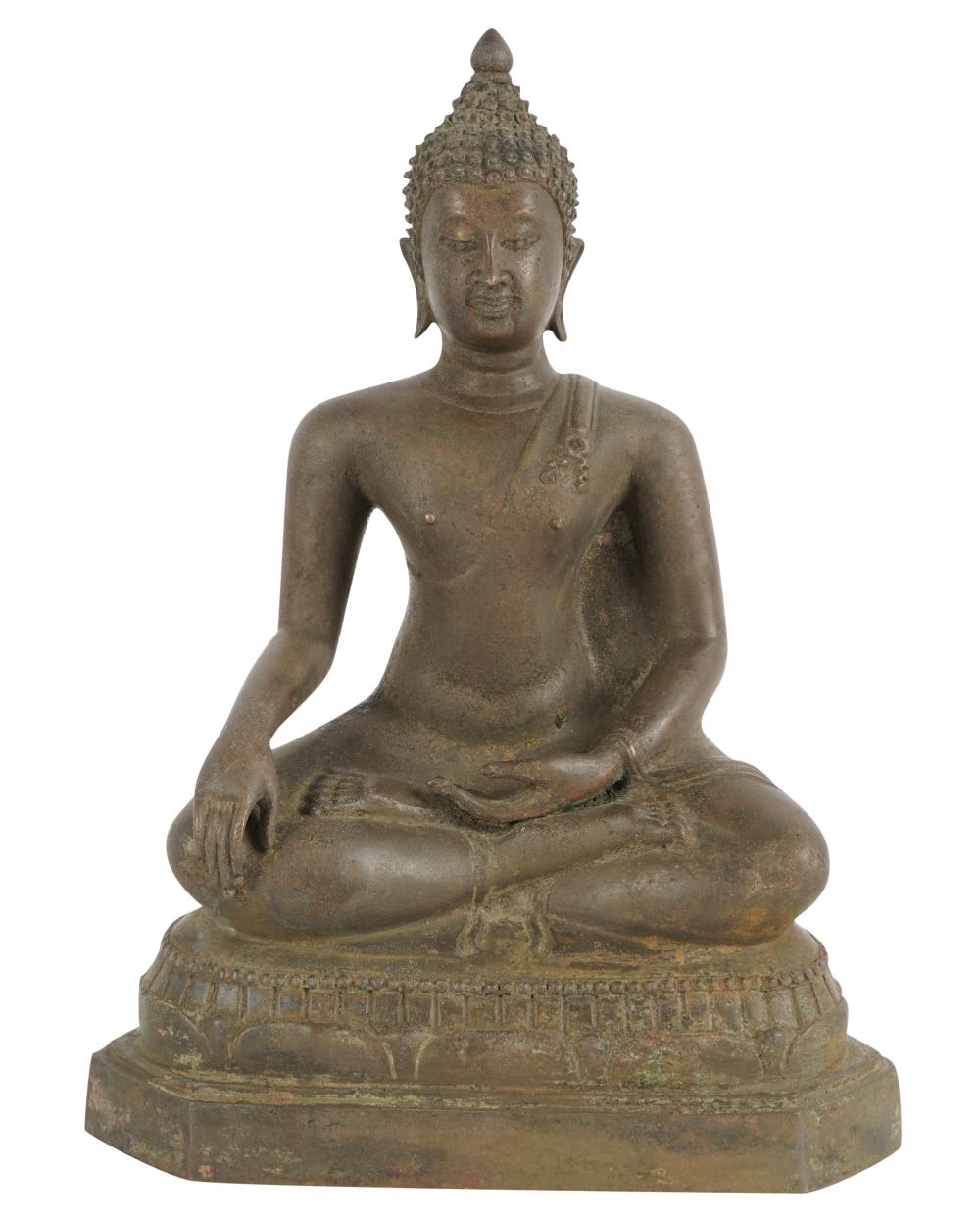 THAI BRONZE FIGURE OF A SEATED