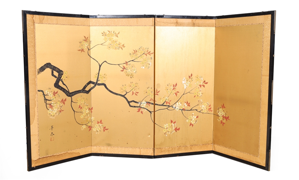 Vintage Chinese blossom screen 3049b2