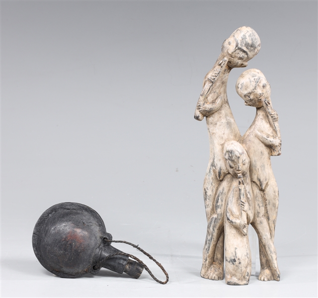 Group of two ethnographic carved 3049ce