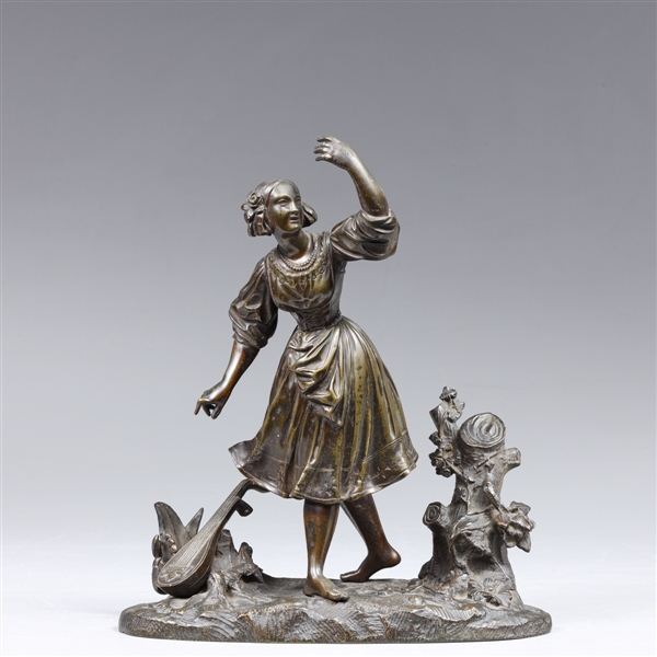 Antique French bronze statue of