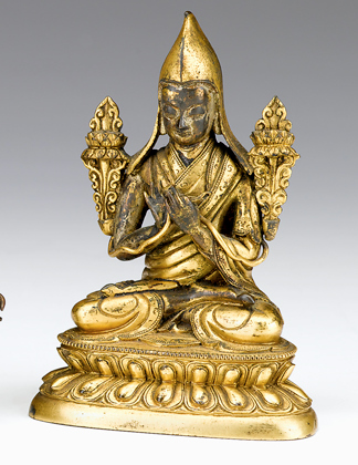 Good Sino Tibetan gilt bronze Lama 4d435