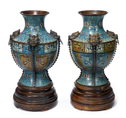 Pair of Impressive Chinese cloisonne 4d438