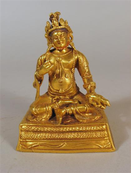 Small Sino Tibetan gilt bronze 4d446