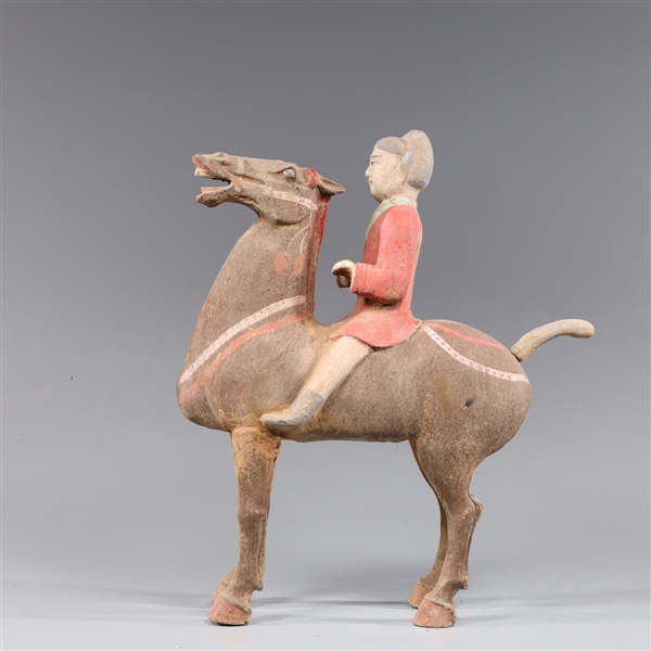 Large Chinese ceramic figure mounted