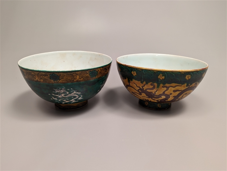 Two Chinese Ming-style enameled