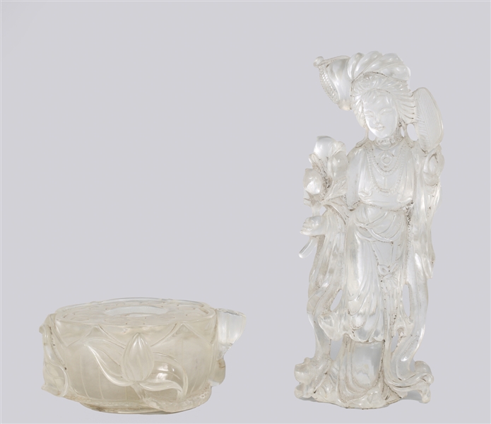 Group of two Chinese glass figure 304b15