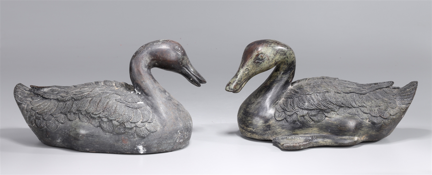 Pair of Chinese bronze metal ducks  304b0c