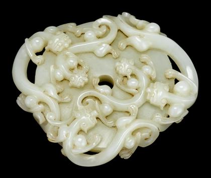 Chinese celadon jade bi disk  4d457