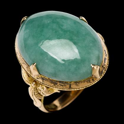 Chinese 18k yellow gold and jadeite 4d45a