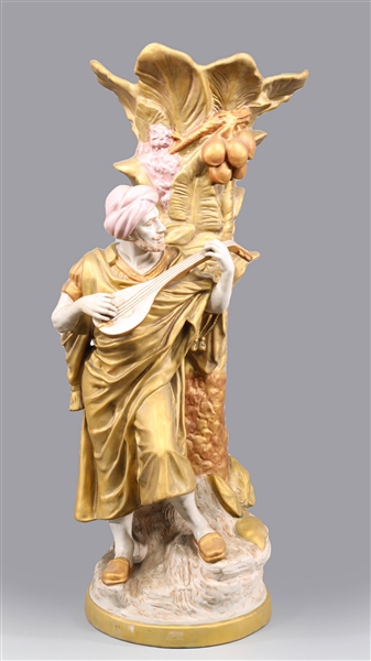 Large Royal Dux porcelain figural vase