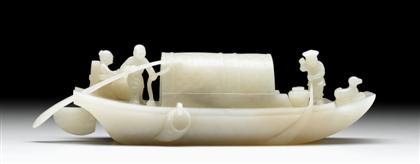 Chinese white jade sampan model 4d465