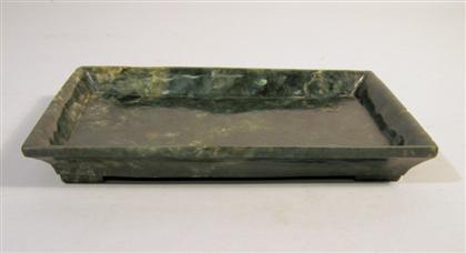 Chinese spinach jade tray    qianlong