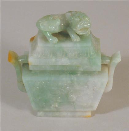 Chinese covered jade censer   
