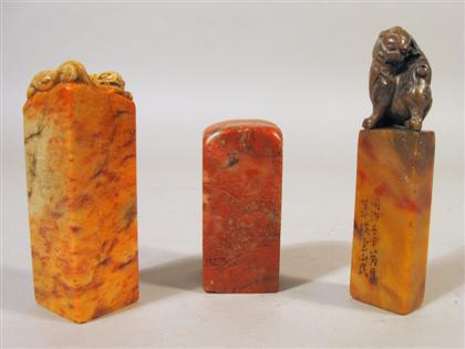 Three Chinese soapstone seals  4d48f