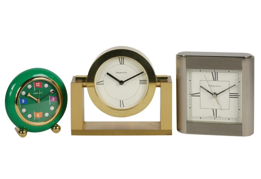 THREE TIFFANY & CO. DESK CLOCKSThree