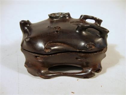 Chinese carved zitan covered box