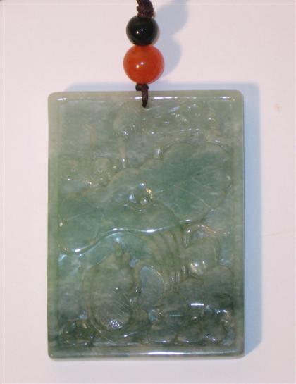 Chinese green jadeite plaque  4d4bd