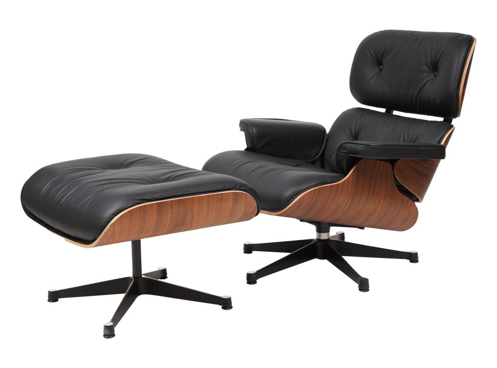 EAMES-STYLE ARMCHAIR AND OTTOMANEames-Style