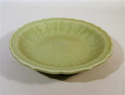 Chinese Ming carved celadon glazed