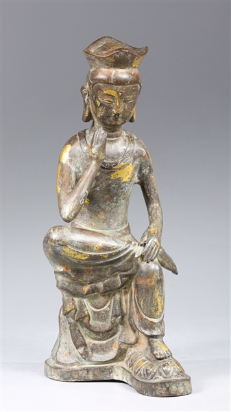 Antique Korean bronze seated figure;