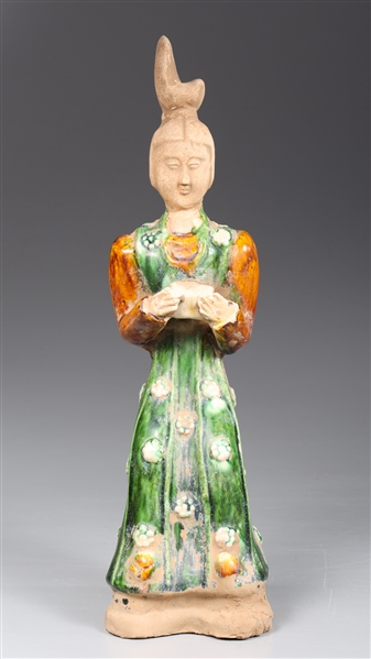 Chinese glazed pottery seated figure 30501e