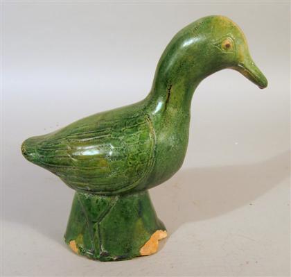 Large Chinese green glazed pottery mandarin