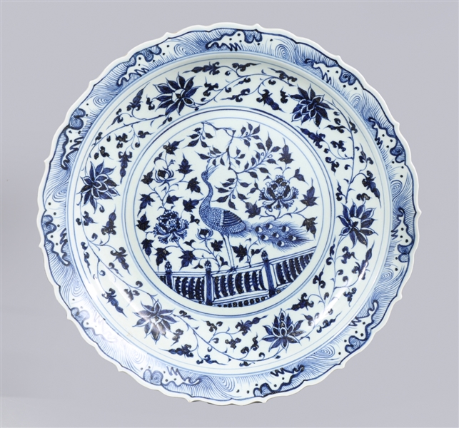 Large Chinese ceramic blue and