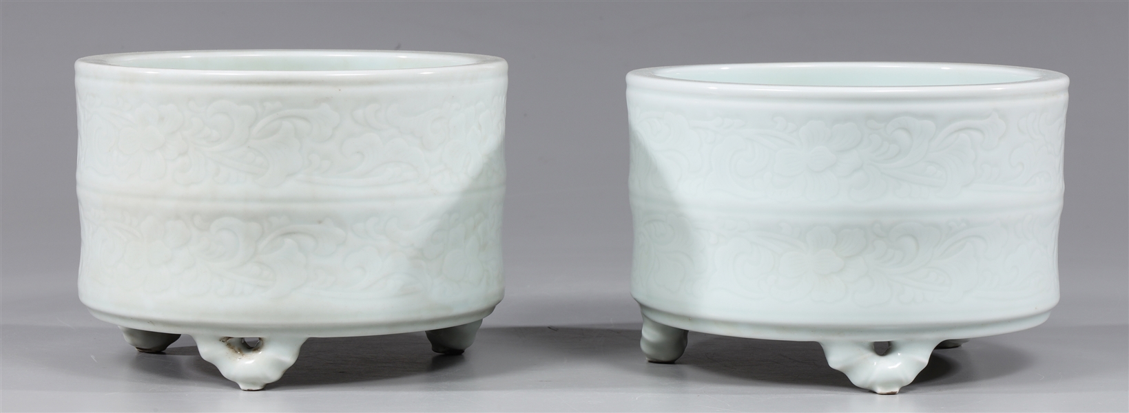 Pair of Chinese white glazed bamboo 30503d