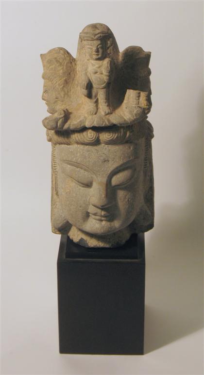 Chinese stone carved head of Bodhisattva 4d4d3