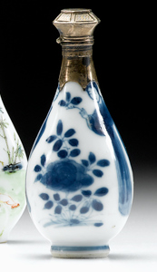 Unusual kangxi blue and white bottle