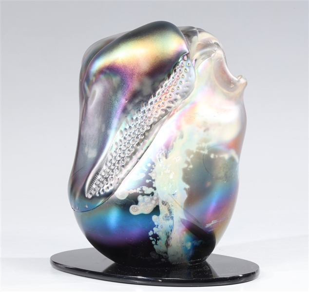 Vintage abstract hand blown iridescent 3050d8