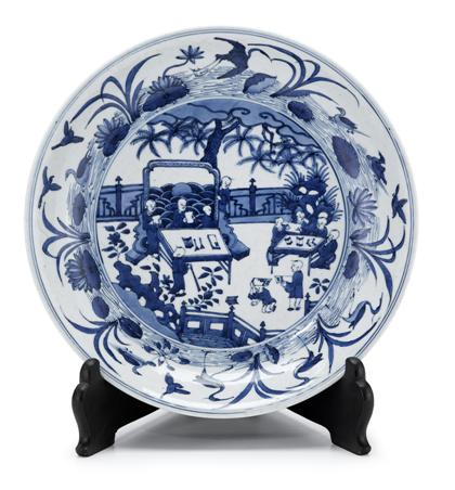 Large Chinese Ming style blue and 4d4e3