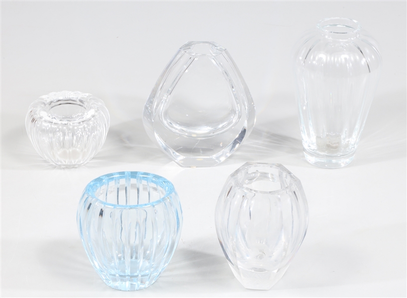 Group of five fine crystal vases  30515c