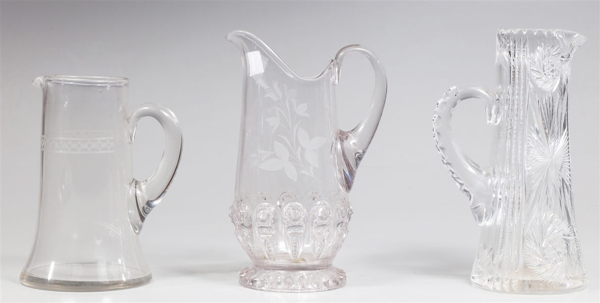 Group of three antique etched and 305179