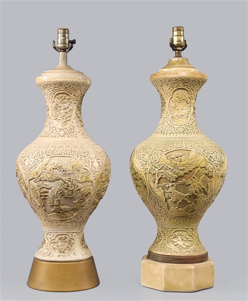 Pair of vintage chinoiserie motif