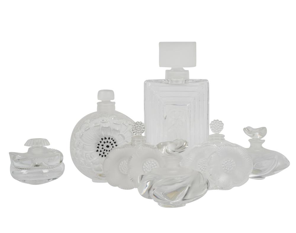 SEVEN LALIQUE PERFUME BOTTLESSeven