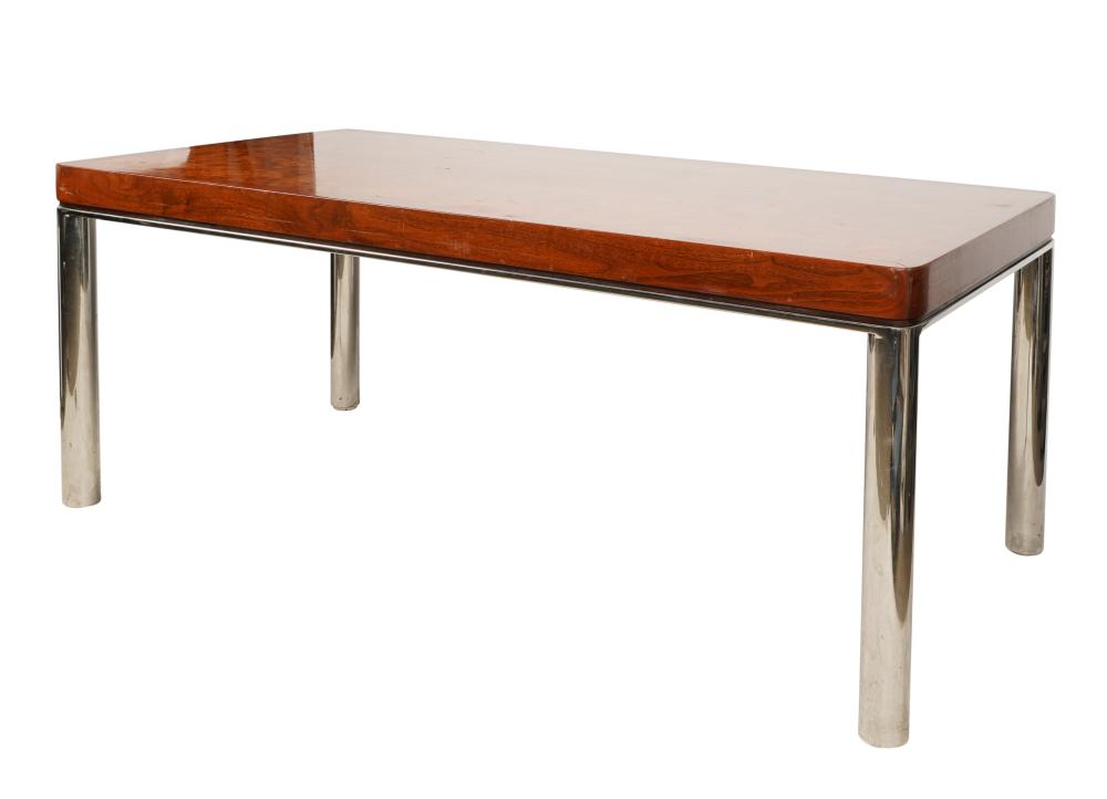 MODERNIST CHROME AND BURLWOOD DINING 305230