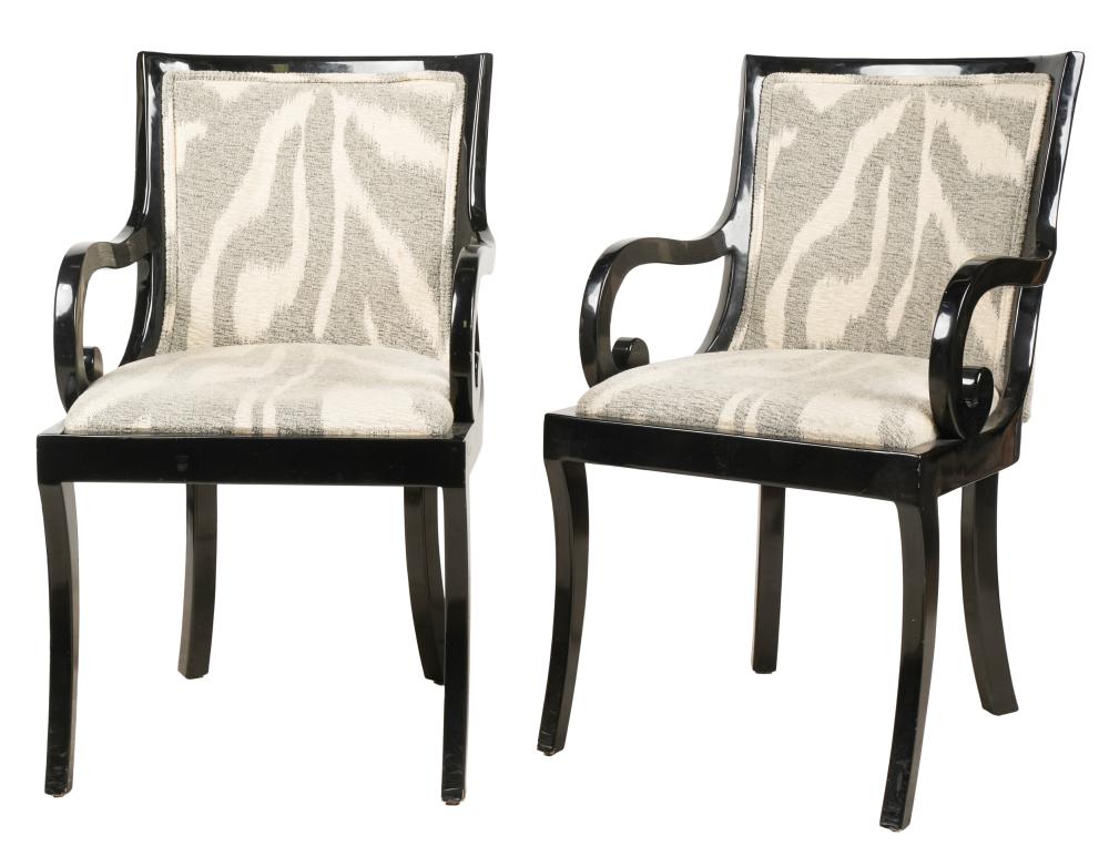 PAIR OF DONGHIA BLACK LACQUERED