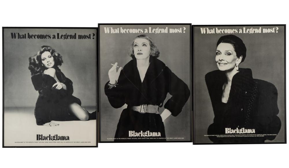 THREE BLACKGLAMA MINK ADVERTISEMENT