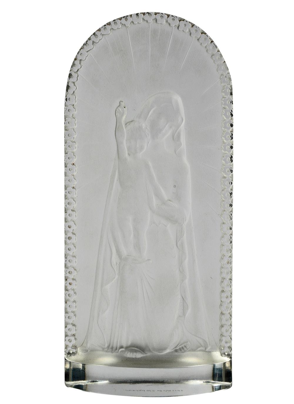 LALIQUE VIRGIN AND CHILD MOLDED