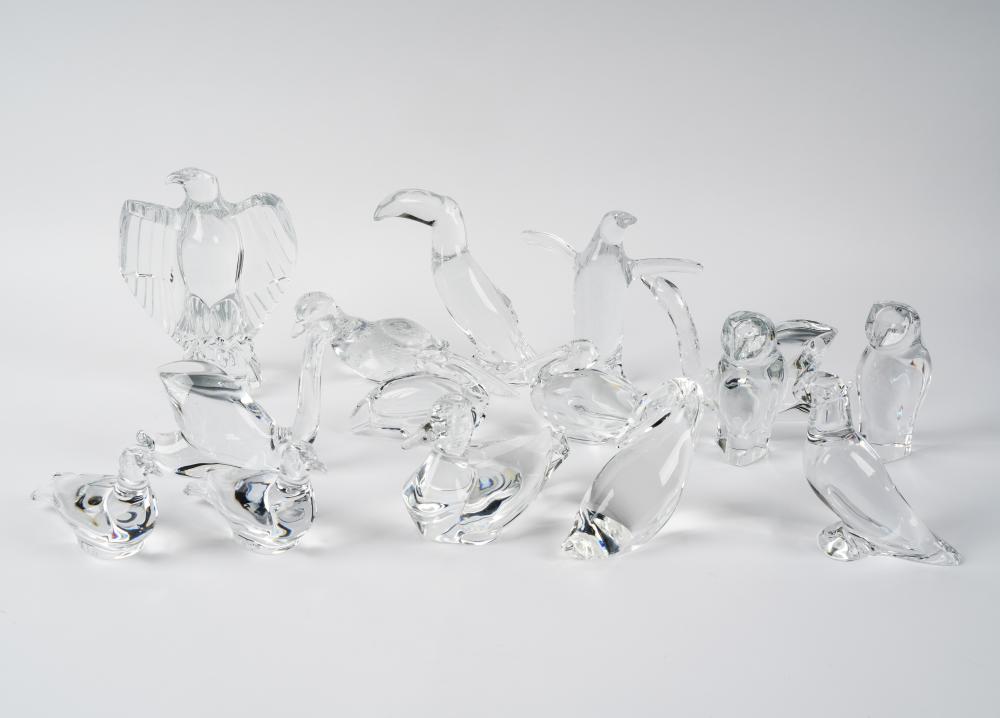 GROUP OF BACCARAT CRYSTAL BIRD FIGURESGroup