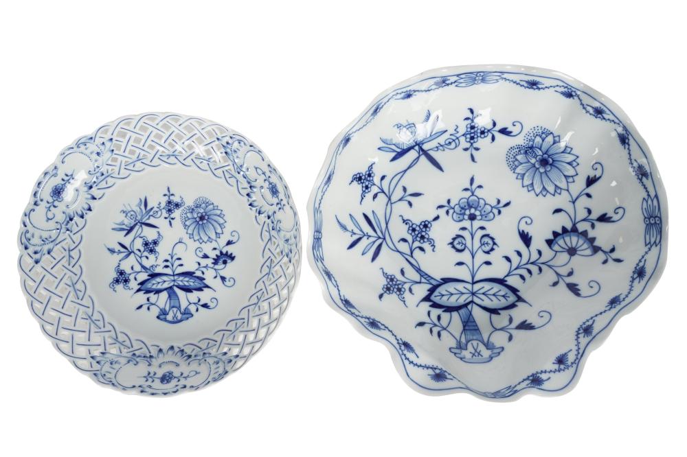 TWO MEISSEN BLUE ONION PORCELAIN 305360