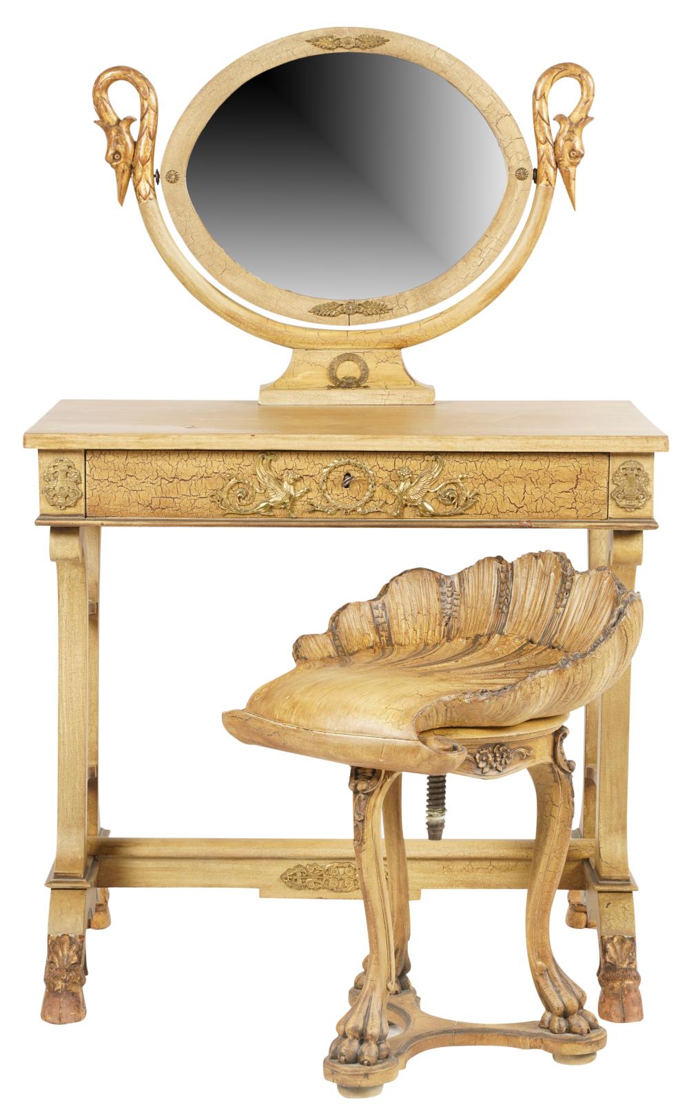 PAINTED VANITY TABLE WITH GROTTO 3053d2