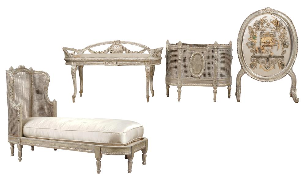 GROUP OF SILVER PAINTED FURNITUREGroup 305436