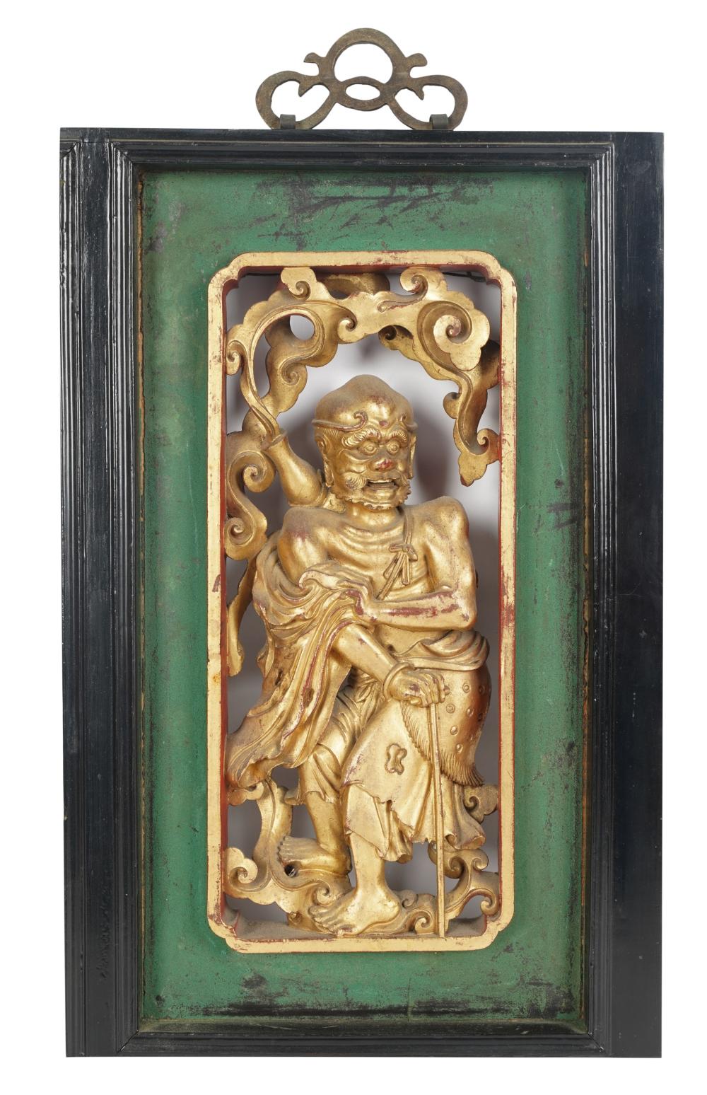 CHINESE FIGURAL CARVED GILTWOOD