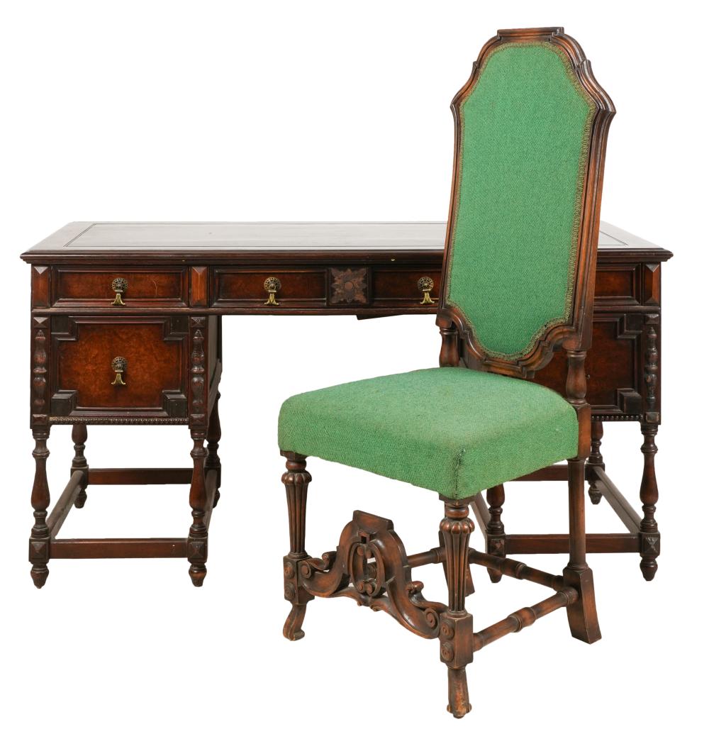 SPANISH REVIVAL-STYLE DESK AND CHAIRSpanish