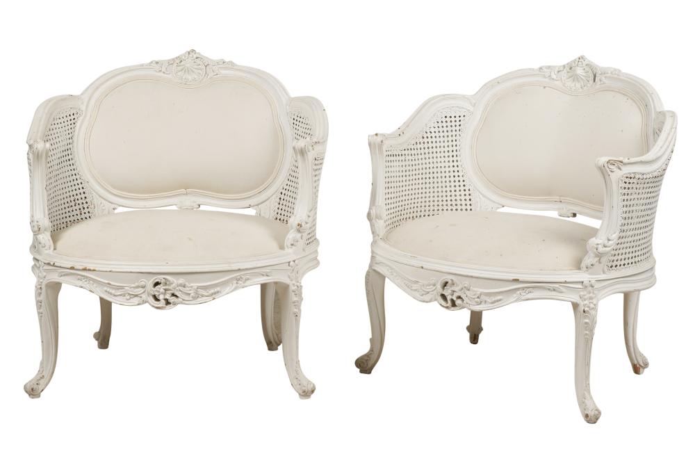 PAIR OF ROCOCO-STYLE WHITE-PAINTED
