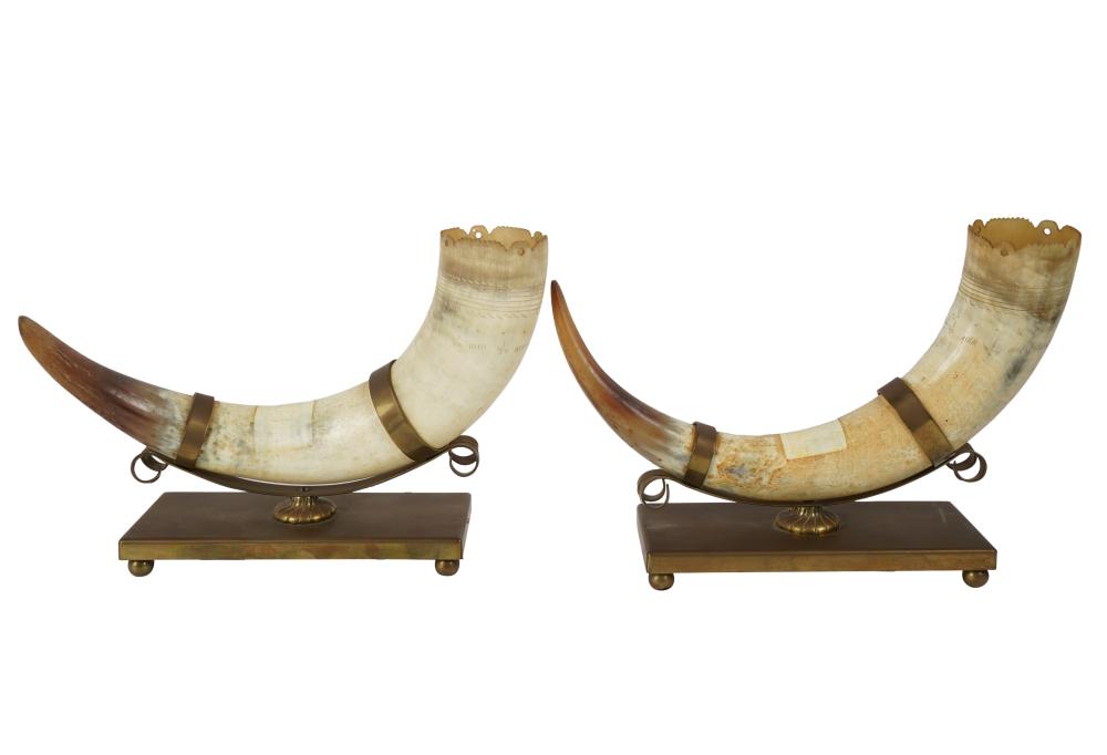 PAIR OF HORN GARNITURESPair of Horn